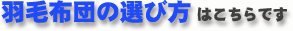 羽毛布団の選び方